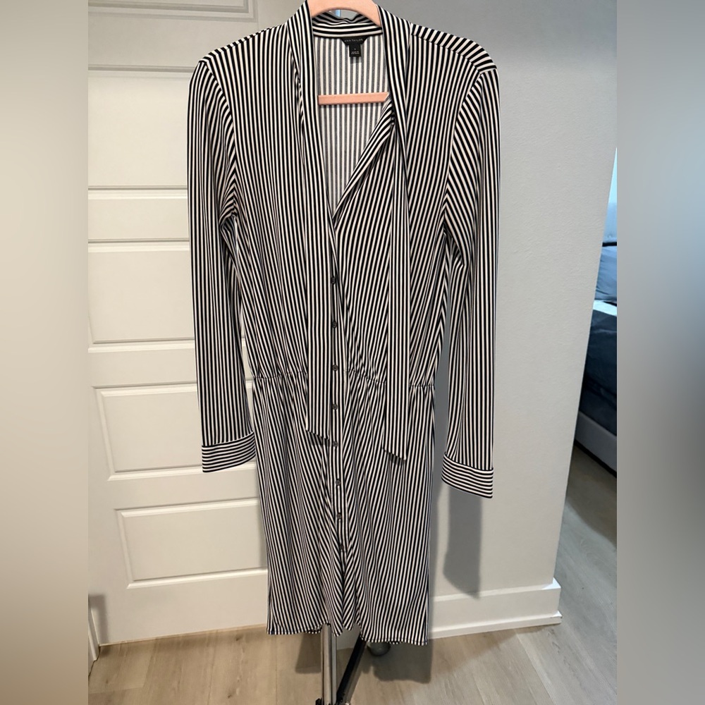 Ann Taylor Monochrome Striped Dress